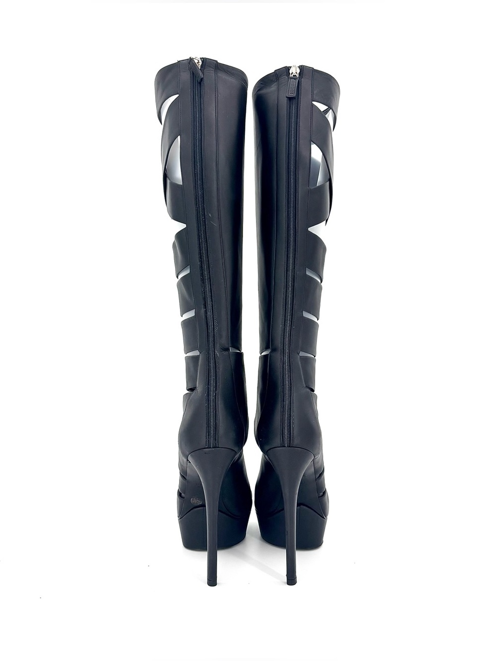 Gucci SS2010 Helena Babylon Cutout Bondage Knee High Platform Boots Sandals 37.5 - Picture 6 of 12